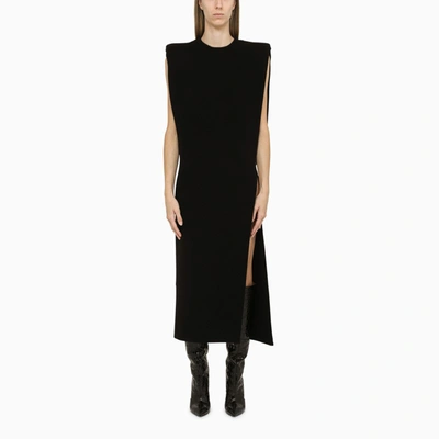 Shop Sportmax Long Black Wool Dress