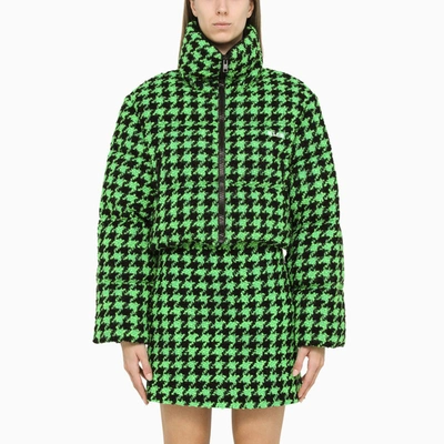 Msgm Chevron Down Jacket In Green