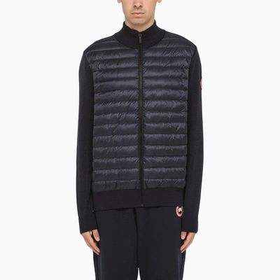 Canada Goose Blue Cardigan With Padded Front Panel In Blue