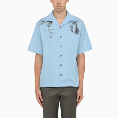 Shop Prada | Blue Cotton Poplin Shirt In Light Blue