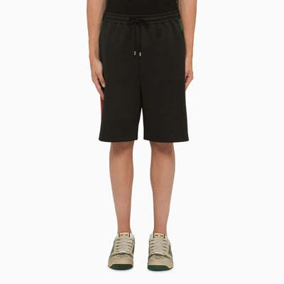 Shop Gucci Black Technical Fabric Bermuda Shorts