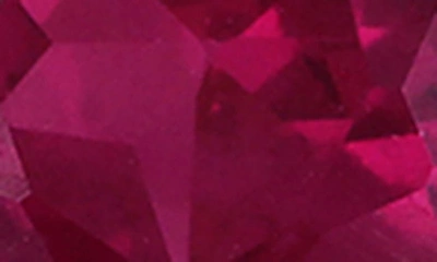Delmar Sterling Silver Lab Created Ruby & Diamond Drop Earrings In Red