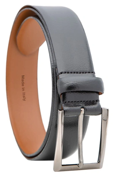 Shop Made In Italy Soft Pebble Grain Leather Belt In Black
