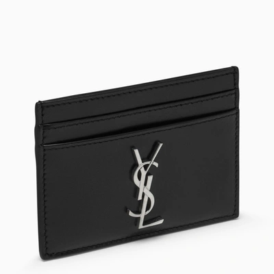 Shop Saint Laurent Black Leather Card Holder With Logo