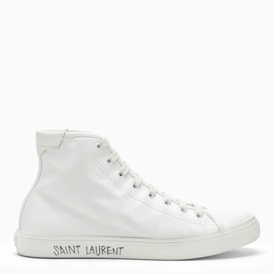Shop Saint Laurent | Malibu High-top Sneakers In White Leather
