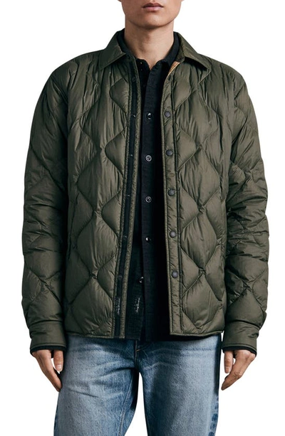 Shop Rag & Bone Icons Dane Quilted Shirt Jacket In Dustygrn