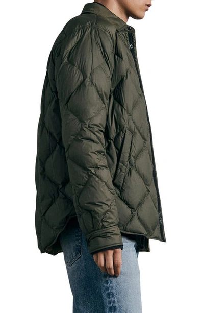 Rag & Bone Icons Dane Quilted Shirt Jacket In Dustygrn