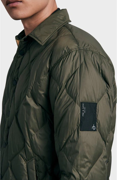 Rag & Bone Icons Dane Quilted Shirt Jacket In Dustygrn