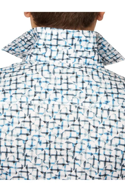 Robert Graham Kerberos Geo Print Button-up Shirt In Teal
