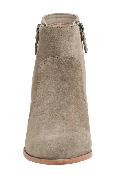 Johnston & Murphy Trista Zip Pointed Toe Bootie In Taupe Suede