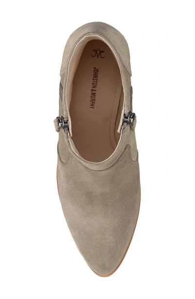 Shop Johnston & Murphy Trista Zip Pointed Toe Bootie In Taupe Suede