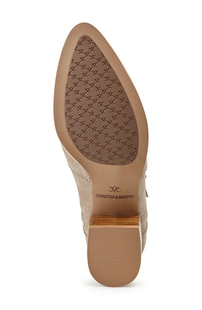 Johnston & Murphy Trista Zip Pointed Toe Bootie In Taupe Suede