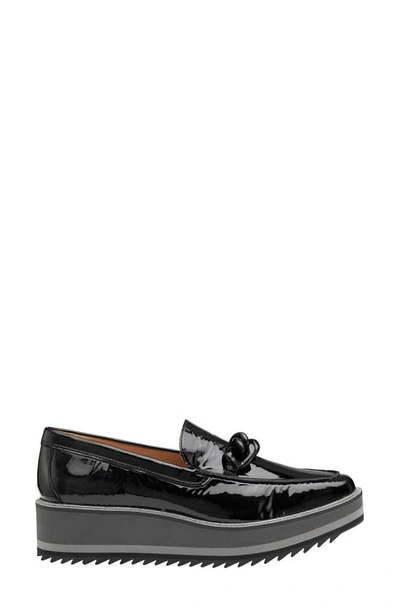 Johnston & Murphy Gracelyn Chain Wedge Loafer In Black Patent