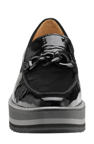 Johnston & Murphy Gracelyn Chain Wedge Loafer In Black Patent
