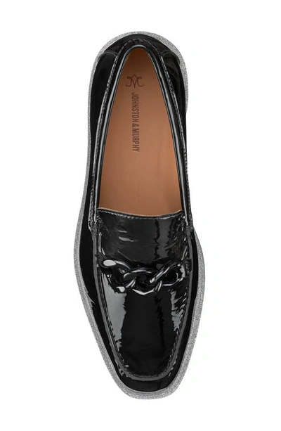 Johnston & Murphy Gracelyn Chain Wedge Loafer In Black Patent