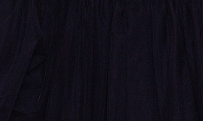 Betsy & Adam Ruffle Off The Shoulder Tiered Ballgown In Black