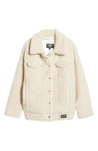 Ugg Button-up Faux Shearling Jacket In Natural