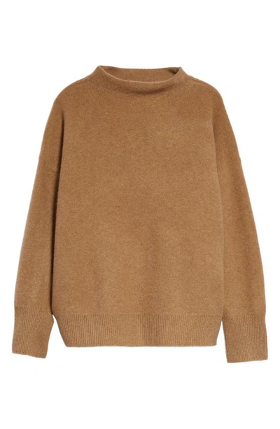 Shop Vince Funnel Neck Cashmere Sweater In H Sand Shell