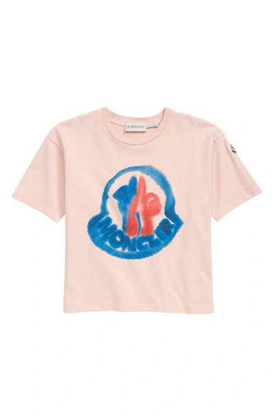 Shop Moncler Kids' Logo Graphic Tee In Pink