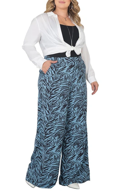 Standards & Practices High Waist Wide Leg Pants In Zebra Fever