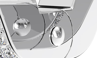 Swarovski Dextera  Crystal Rhodium-plated Small Octagonal Hoop Earrings In Silver