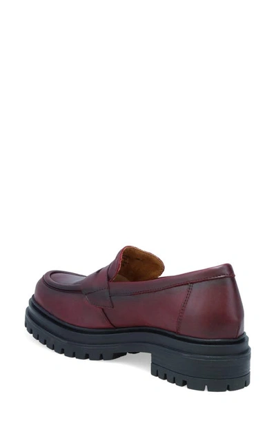 Miz Mooz Legend Platform Loafer In Bordeaux Antique