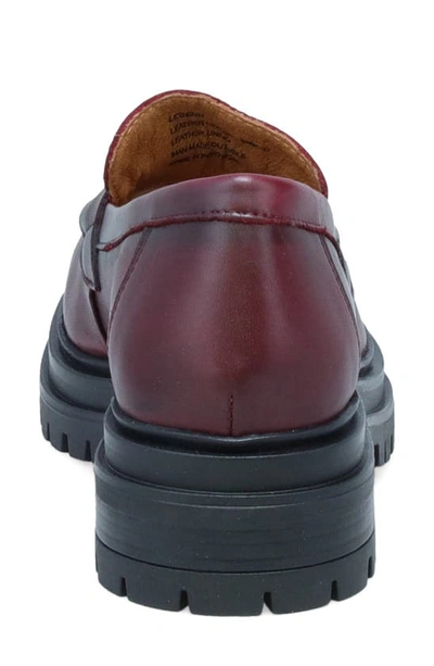 Miz Mooz Legend Platform Loafer In Bordeaux Antique