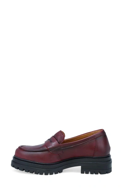 Miz Mooz Legend Platform Loafer In Bordeaux Antique