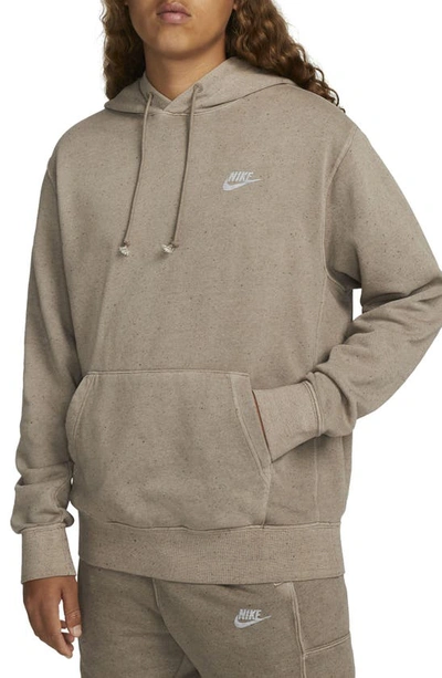 Shop Nike Revival Club Plus Hoodie In Olive Grey