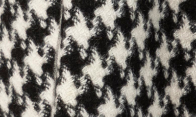 Shop Sofia Cashmere Houndstooth Leather Trim Alpaca Blend Wrap In Black