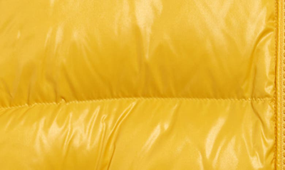 Moncler Maya Lacquered Down Jacket In Yellow