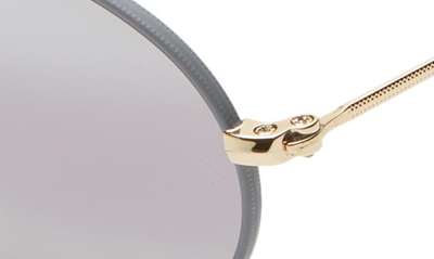 Shop Ray Ban 54mm Round Sunglasses In Gold/ Grey Mirror