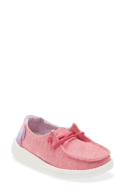Shop Hey Dude Kids' Wally Unicorn Dream Moc Toe Sneaker In Pink