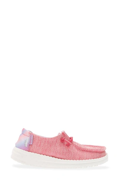 Shop Hey Dude Kids' Wally Unicorn Dream Moc Toe Sneaker In Pink