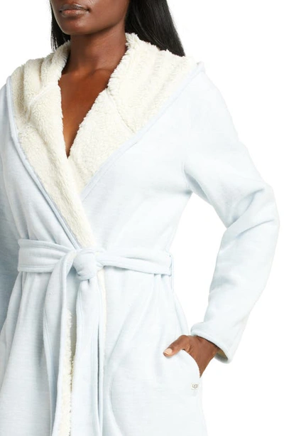Shop Ugg Portola Reversible Hooded Robe In Pool Blue Heather