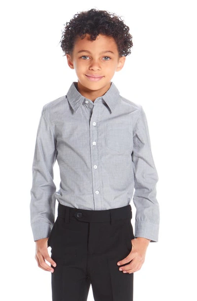 Andy & Evan Boy's Cotton Button-down Shirt In Grey