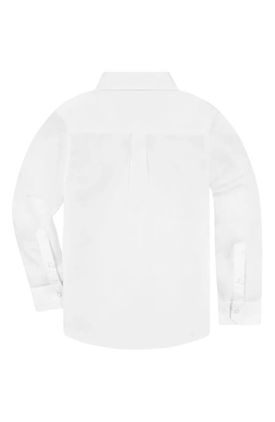 Andy & Evan Child Boys White Poplin Button-down Shirt In Natural