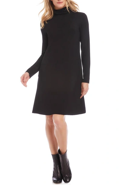 Shop Karen Kane Quinn Turtleneck Long Sleeve Dress In Black