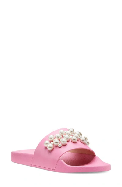 Shop Stuart Weitzman Goldie Slide Sandal In India Pink
