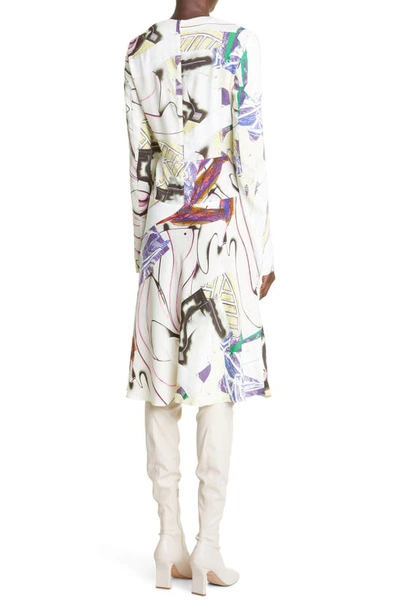 Shop Stella Mccartney Ahab Abstract Print Long Sleeve Midi Dress In Multicolor