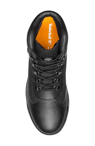 Shop Timberland Field Waterproof Hiking Boot In Black/ Black