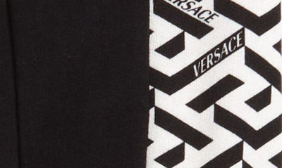 Shop Versace Kids' La Greca Cotton Joggers In Black White