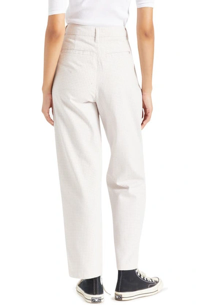 Brixton Victory High Waist Wide Leg Ankle Pants In Beige Gingham