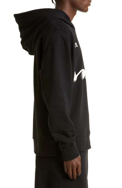 Shop Y-3 Cotton Logo Hoodie In Black