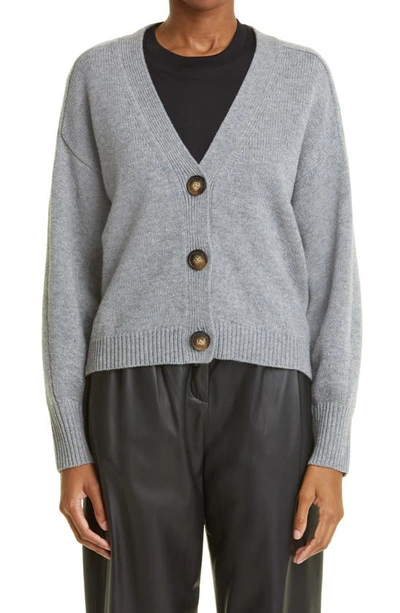 Shop Loulou Studio Zanzibar V-neck Cardigan Sweater In Grey Melange