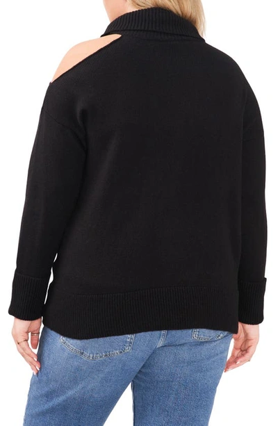 Shop 1.state Cutout Turtleneck Sweater In Rich Black