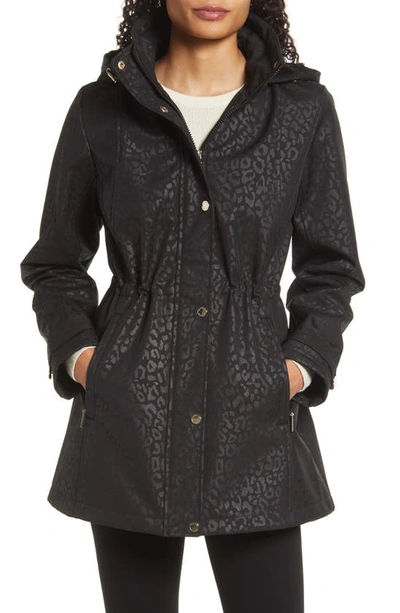 Gallery Soft Shell Water Resistant Raincoat In Leopard