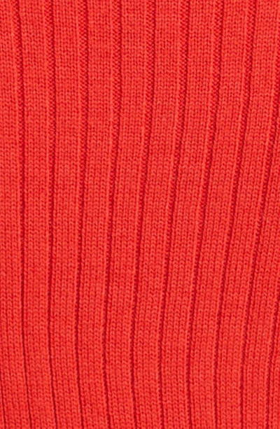 Shop Staud Lilou Crop Wool Blend Turtleneck Sweater In Cherry