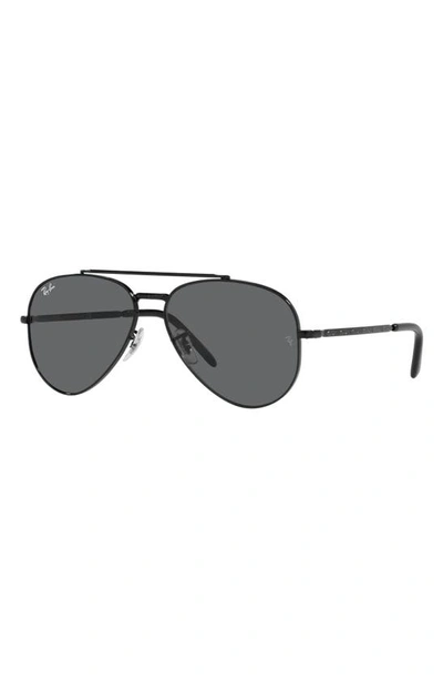 Shop Ray Ban New Aviator 55mm Pilot Sunglasses In Black