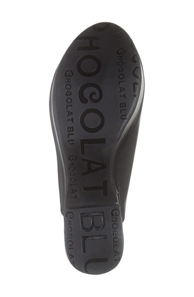 Chocolat Blu Platform Slide Sandal In Black Leather